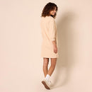 AMAZON ESSENTIALS WOMEN'S FLEECE BOUSON SLEEVE DRESS, SIZE M - BEIGE - Like New