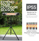 Briza Infrared Electric Patio Heater Portable Wall 1500W IT-HEQQ-1831 - Black - Like New