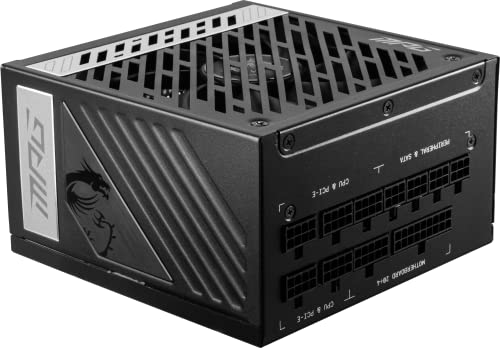 MSI MPG A1000G 80 PLUS Gold Power Supply 0% RPM Fully Modular - Black - Like New
