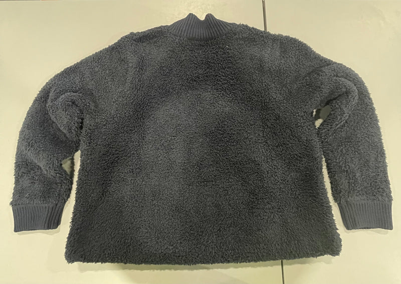 BAREFOOT DREAMS COZYCHIC SHEARLING HALF ZIP SWEATER SIZE: WOMEN XL - INDIGO - Brand New