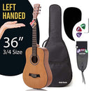 Hola Music Left Handed 3/4 Size 36 Inch Acoustic Guitar Bundle - Scratch & Dent