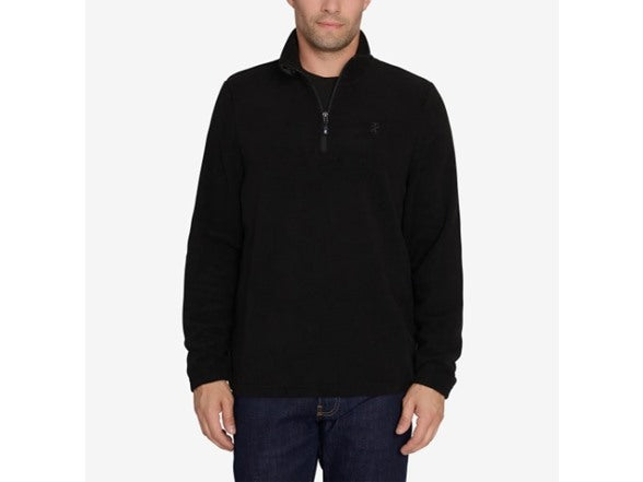 IZOD MEN'S QUARTER ZIP FLEECE PULLOVER - SIZE: MEN 2XL - BLACK
