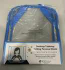 HERTZ FURNITURE DESKTOP/TABLETOP FOLDING SHIELD - PACK OF 20 - BLUE/CLEAR - Brand New