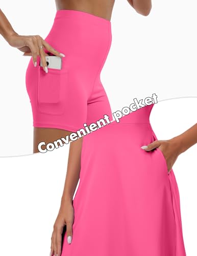 FKEEP Women's Golf Tennis Dress V-Neck with Shorts and Pocket Carrie Neon Pink S - Like New