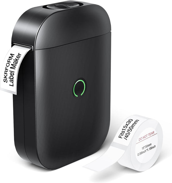 SKRFORM Label Maker Machine with Tape, Bluetooth Label Printer, D11-PRO - Black - Like New