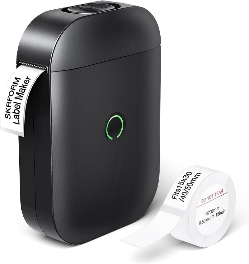 SKRFORM Label Maker Machine with Tape, Bluetooth Label Printer, D11-PRO - Black - Like New