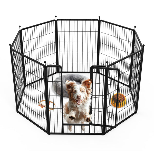 Simple Deluxe Dog Playpen 40" Height 8 Panels Fence Anti-Rust PTPPEN2740Q8BLK - Like New