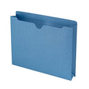 SMEAD FILE JACKETS REINFORCED STRAIGHT-CUT TAB 2" EXPANSION 50 PER BOX - BLUE - Like New