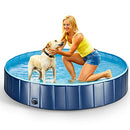 LIFEFAIR Foldable Dog Pool 63"×12" Hard Plastic Pet Swimming Pool Outside - BLUE - Like New