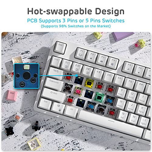 RK ROYAL KLUDGE RK89 85% Triple Mode BT5.0/2.4G/USB-C Hot Swappable Blue Switch - Like New