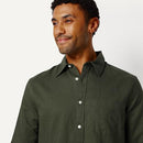 AEMN31660M26 Amazon Essentials Men's Regular-Fit Long Sleeve Shirt, Olive, S - Brand New
