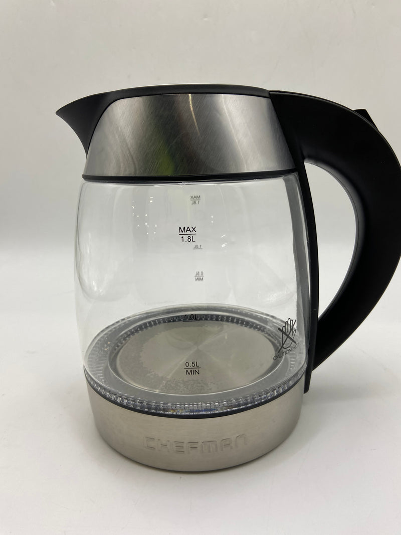 CHEFMAN ELECTRIC KETTLE 1.8L CAPACITY - BLACK/STAINLESS STEEL - Like New