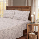 KATHY IRELAND HOME 100% TURKISH COTTON FLANNEL KING SHEET SET - GRAY TOILE - Like New