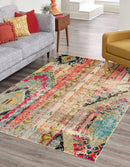 UNIQUE LOOM 5' X 8' WASHABLE MESA RUG, SANTA FE COLLECTION - MULTICOLOR - Like New
