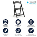 Flash Furniture Hercules™ Series Folding Chair 1000LB Weight Capacity - Black - Like New