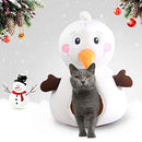 PAWISE Christmas Snowman Cat Bed Soft Kitty Tent Cozy Cat House Pet Cave - White - Brand New