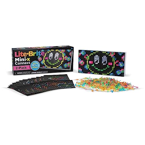 LITE BRITE MINI-X CONNECT 2 PACK CREATE LIGHT ART WITH PEGS - - Scratch & Dent