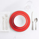Martha Stewart Gracie Lane 12-Piece Porcelain Chip 138620-12R - Red/Gold Rim - Like New
