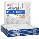 LGMLEKEN 20x20x1 MERV 13 AC Electrostatic Folding Air Filter 6 Pack - White - Brand New