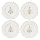 Lenox 897867 Federal Gold Tree Accent Plates, Service For 4, Christmas Dishes - Like New