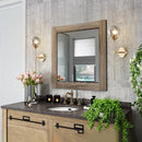 DOKT LIGHTING BOKT BRUSHED BRASS GOLD WALL MOUNTED SCONCE MODERN GLOBE LIGHT - Like New