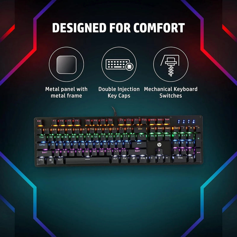HP GK100 MECHANICAL GAMING KEYBOARD - BLACK - Like New