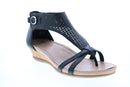 EARTH PISA OLEA CALF LEATHER WOMENS ZIPPER STRAP SANDALS SHOES - 9.5 - BLACK - Like New