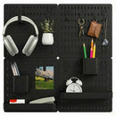 SURIYTIM BLACK PEGBOARD COMBINATION KIT WALL ORGANIZER 24X24INCH - BLACK - Like New