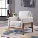 K8617-F2417 HomePop Wood Frame Accent Chair - Cream Boucle - Like New