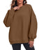 FKEEP OVERSIZED SWEATSHIRT FOR WOMEN CREW NECK SWEATSHIRT CASUAL - BROWN - M - Like New