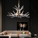 RINKBIK ACRYLIC ANTLER CHANDELIER CEILING LIGHT FIXTURES - GOLD - Like New