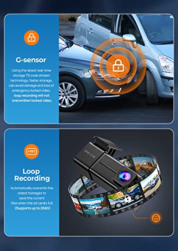 Veement 2.5K 1440P WiFi Dash Camera Car App Mini Free 32GB SD Card - Black - Like New