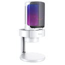 FIFINE USB PC RGB Microphone for Live Streaming, Gaming A8W - WHITE - Like New