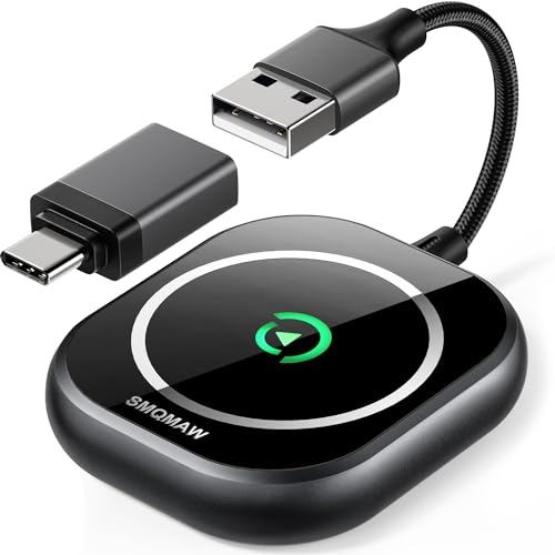 SMQMAW WIRELESS CARPLAY ADAPTER, USB-C AND USB-A - BLACK - Like New