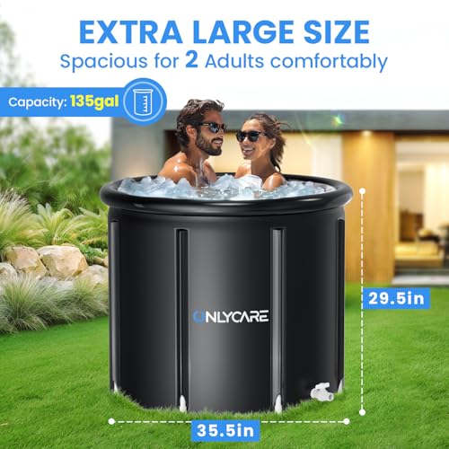 ONLYCARE ICE BATH TUB FOR ATHLETES - UPGRADE XXL 135 GAL COLD PLUNGE TUB -BLACK - Like New