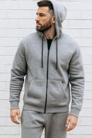 GALAXY BY HARVIC MENS FULL ZIP FLEECE HOODED SWEATSHIRT - SIZE 2XL - CHARCOAL - Brand New