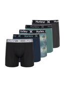 HURLEY REGRIND BOXER BRIEF (5-PACK), MEDIUM 32-34" - PALM TREE COMBO - BLACK - Brand New