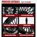 TOFR 21x3.5 Fat Spoke Front Wheel Black For Harley Touring Baggers 09-25 - Brand New