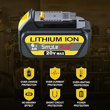 SIMPLE PLUS+ STORE 6.0AH 20V MAX REPLACEMENT FOR DEWALT 20V MAX BATTERY - Like New