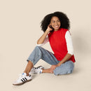 AMAZON ESSENTIALS REGULAR-FIT CAP SLEEVE MOCK NECK SWEATER TOP SIZE S BRIGHT RED - Brand New