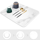 ZEAVOLA Dish Drying Mat 24" x 16" Super Absorbent B0CPY7S694 - White/Marble - Brand New