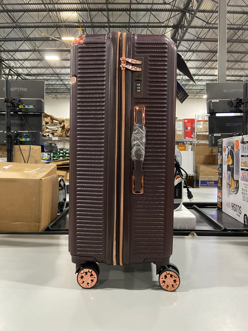 ADRIENNE VITTADINI 21" HARDCASE URBAN STYLE LUGGAGE - BROWN - Like New