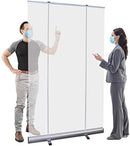 Floor Standing Sneeze Guard 80"H X 48"W Portable Pull-Out Banner B08Q8HDJSD - Brand New
