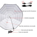 GRANDMEI Beach Chair Umbrella with Universal Clamp,46 inches (Stripe) - Brand New