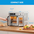 MIDEA FLEXIFY FRENCH DOOR TOASTER OVEN AIR FRYER COMBO 26.4 QT - STAINLESS STEEL - Like New