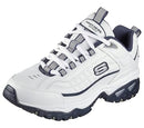 SKETCHERS MEN'S ENERGY AFTERBURN SNEAKERS - WHITE/NAVY - SIZE 9 - Like New