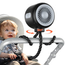 KOONIE OSCILLATING STROLLER FAN FLEXIBLE TRIPOD USB BATTERY OPERATED - BLACK - Like New