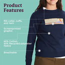 MARMOT WOMEN'S MONTANE CREW SCREEN PRINTED SWEATSHIRT M14188 ARCTIC NAVY SIZE L - Brand New
