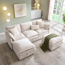 ALLTUFO CHENILLE UPHOLSTERED RECTANGLE OTTOMAN FOR MODULAR SECTIONAL CLOUD COUCH - Like New