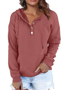 FKEEP WOMEN HOODIES CASUAL BUTTON DOWN SWEATSHIRT DRAWSTRING FASHION RED S - Brand New